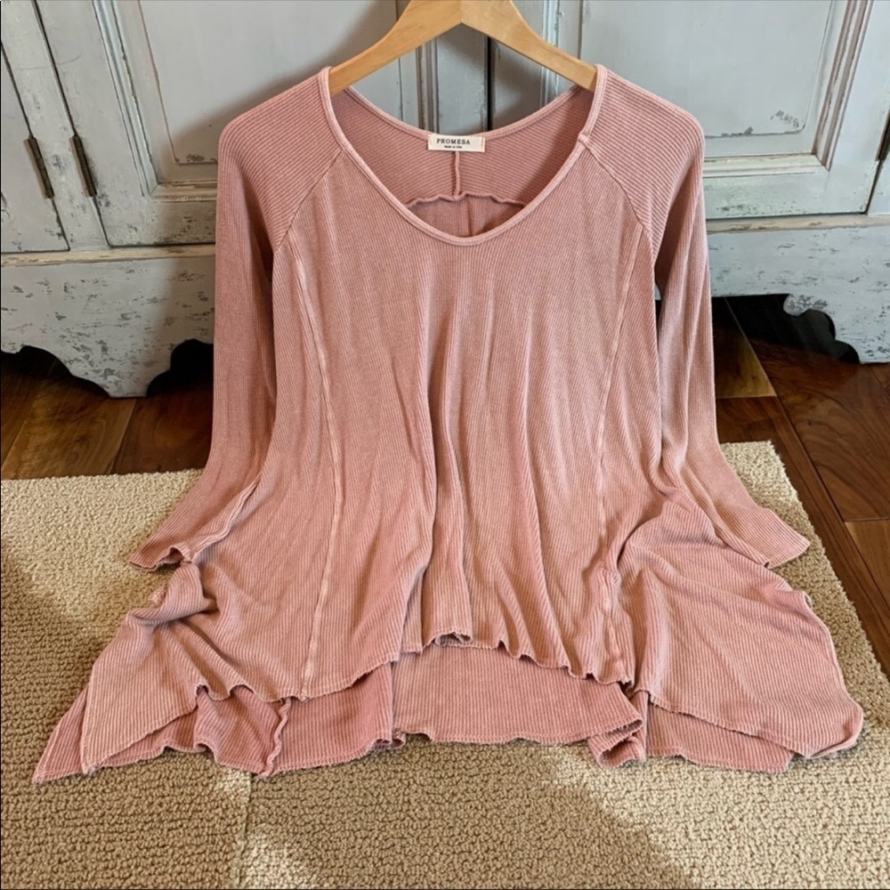 🎉HOST PICK🎉 Sweetest Blush Pink Knit Blouse - Picture 2 of 4